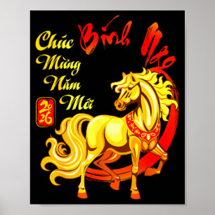 Frohes neues Jahr Binh Ngo Vietnamesisches Neujahr Poster