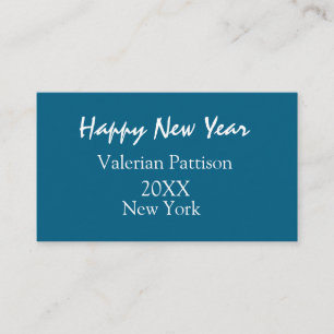Frohes neues Jahr blau Name Ort Jahr Boho einfach Visitenkarte
