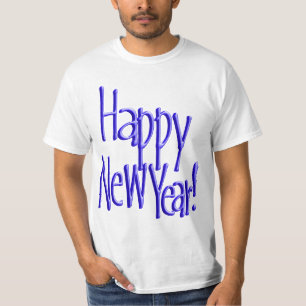 Frohes Neues Jahr - Blauer Text T-Shirt