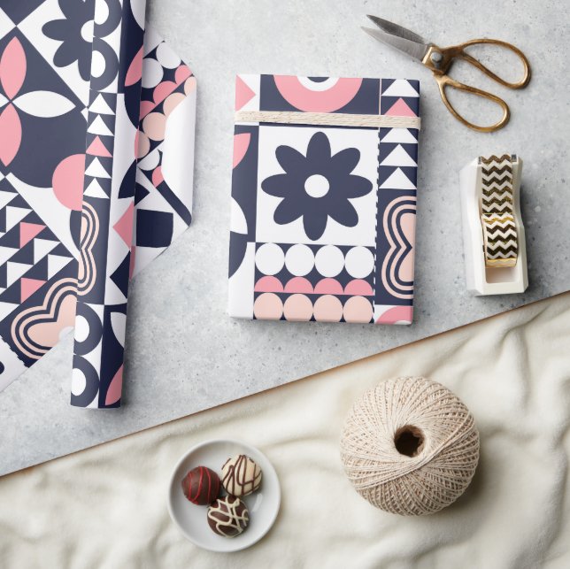 Frohes neues Jahr: Bold Geometric Geschenkpapier (Kunsthandwerk)