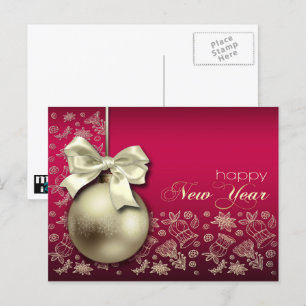 Frohes neues Jahr. Christmas Bauble Postkarten