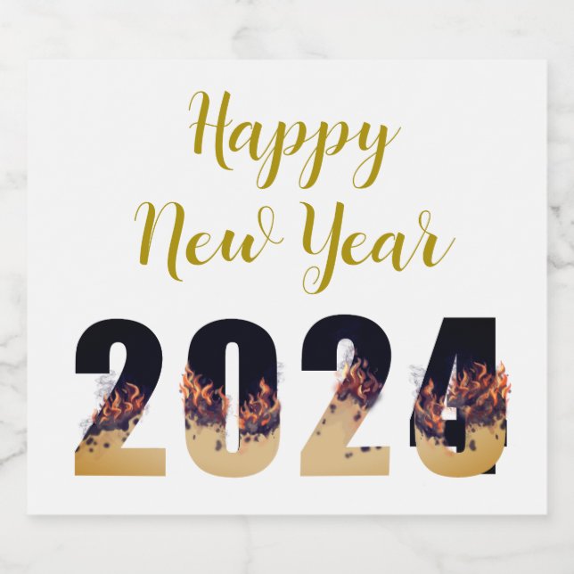 Frohes neues Jahr Eva 2024 Steigend von 2023 (Einzelnes Label)