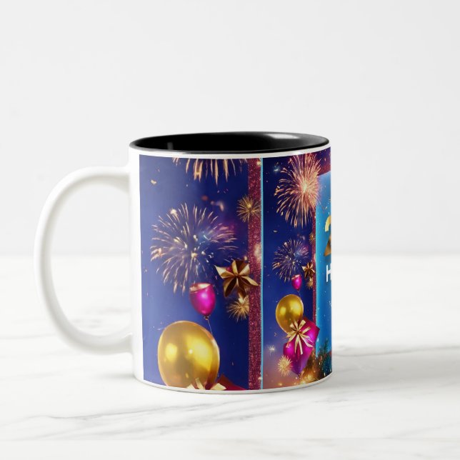 Frohes Neues Jahr Feier Tasse - Mitternachtsrat (Links)
