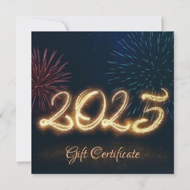 Frohes Neues Jahr Feuerwerk 2025 Geschenkkarte (Vorderseite)