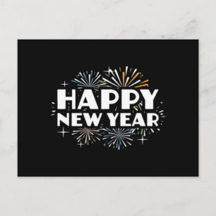Frohes neues Jahr Feuerwerk Lustiges Silvester NYE Feiertagspostkarte