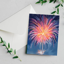 Frohes Neues Jahr Feuerwerk | Wasserfarbe Feiertagskarte