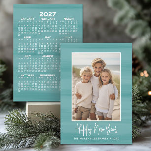 Frohes Neues Jahr Foto mit 2027 Kalender Feiertagskarte