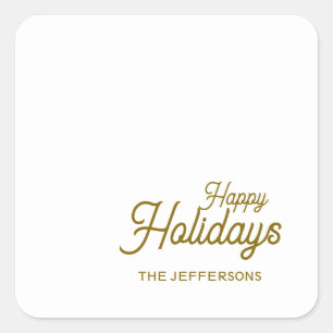 Frohes neues Jahr Fröhliche Weihnachten Saisonale  Quadratischer Aufkleber