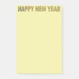 Frohes-Neues-Jahr-Gelb-Gld Post-it Klebezettel