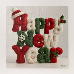 Frohes neues Jahr Gestrickt aus Wolle