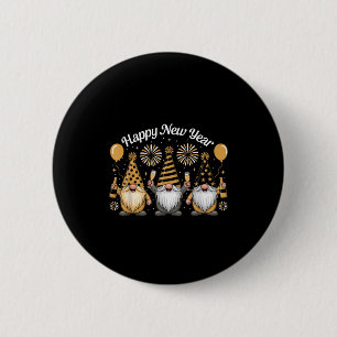 Frohes neues Jahr Gnom Konfetti Feuerwerk Neujahr Button