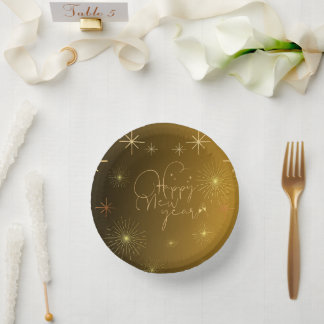 Frohes neues Jahr - Gold Paper Bowl Pappteller