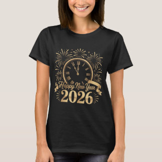 Frohes neues Jahr Goldene Band Sterne Festliches N T-Shirt