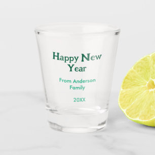 Frohes neues Jahr grün Namen der Familie Jahr einf Schnapsglas