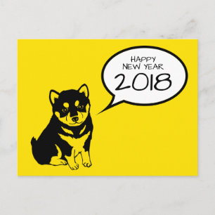 Frohes neues Jahr Hunde-Postkarte Feiertagspostkarte