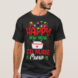 Frohes Neues Jahr Icu-Krankenschwester-Team Rentie T-Shirt