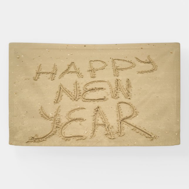 Frohes neues Jahr in Sand Banner (Horizontal)