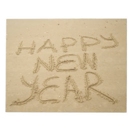 Frohes neues Jahr in Sand Notizblock