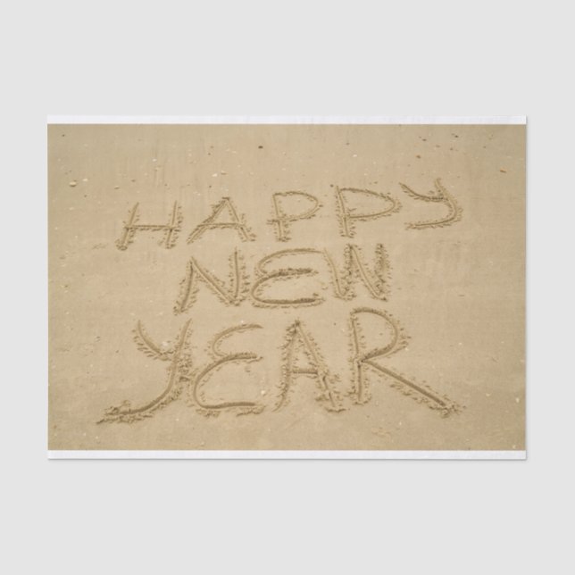 Frohes neues Jahr in Sand Seidenpapier (Vorderseite)