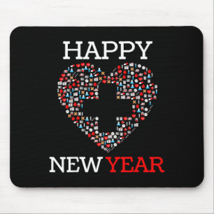 Frohes Neues Jahr Krankenpfleger Herz 2023 Lustige Mousepad