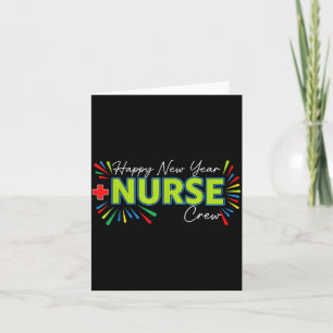Frohes Neues Jahr Krankenschwester-Shirt, Feuerwer Dankeskarte