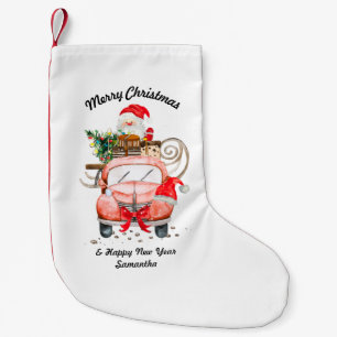Frohes neues Jahr Name Santa LKW frohe Weihnachten Kleiner Weihnachtsstrumpf