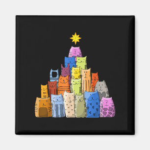 Frohes neues Jahr, niedliche lustige Weihnachtskat Magnet