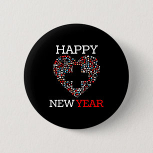 Frohes neues Jahr Nurse Heart 2023 Lustige Kranken Button