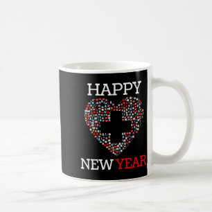 Frohes Neues Jahr Nurse Heart 2023 Lustige Kranken Kaffeetasse