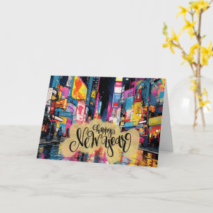 Frohes neues Jahr, NYC-Illustration, Karte