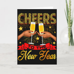Frohes Neues Jahr Prost aufs Neue Jahr Champagner  Karte