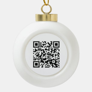 Frohes neues Jahr! -- QR Code Keramik Kugel-Ornament