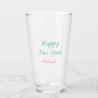 Frohes neues Jahr rot türkis Name einfach retro mo Glas
