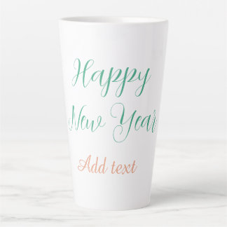 Frohes neues Jahr rot türkis Name einfach retro mo Milchtasse
