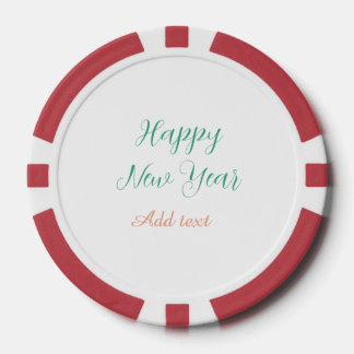 Frohes neues Jahr rot türkis Name einfach retro mo Pokerchips