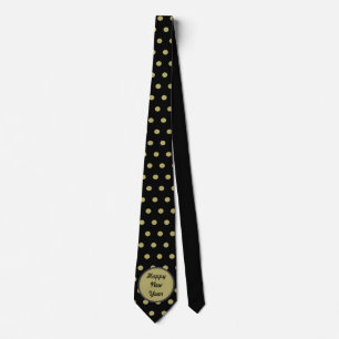 Frohes Neues Jahr Schlips (Schwarz & Gold) Krawatte