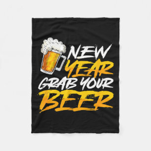 Frohes neues Jahr Schnappen Sie sich Ihr Bier Lust Fleecedecke