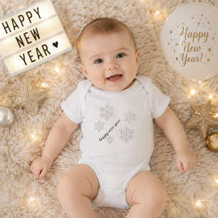 Frohes Neues Jahr Schneeflocken-Baby-Body Baby Strampler