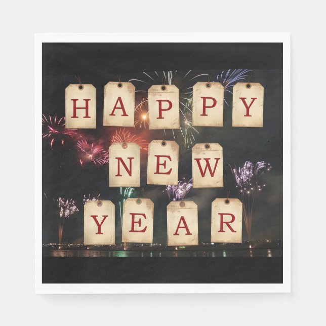 Frohes Neues Jahr Serviette (Vorderseite)