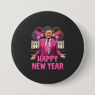 Frohes neues Jahr Silvester Trump Resolution 2025 Button
