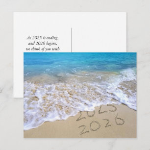 Frohes Neues Jahr Strand Postkarte