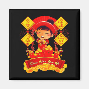 Frohes neues Jahr Tet Vietnamesisches Neujahrsdeko Magnet
