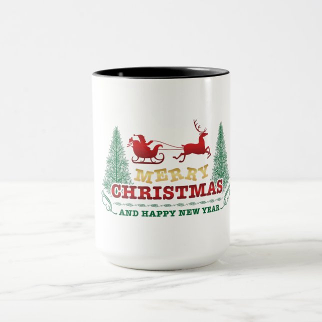 Frohes Neues Jahr und frohe Weihnachten  Tasse (Zentrum)