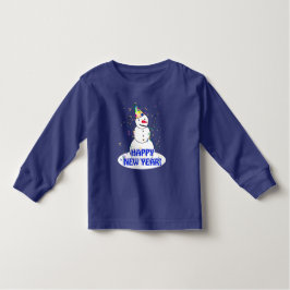 Frohes neues Jahr vom feierlichen Schneemann Baby T-shirt