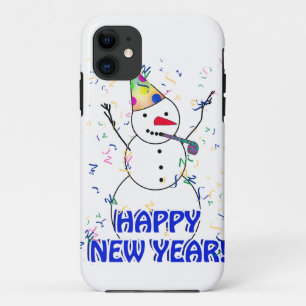 Frohes neues Jahr vom feierlichen Schneemann iPhone 11 Hülle