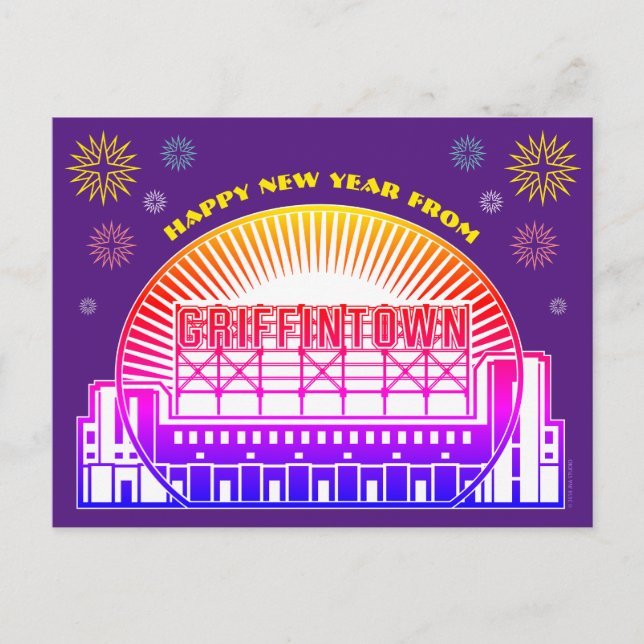 Frohes neues Jahr von Griffintown Postcard Postkarte (Vorderseite)