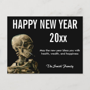 Frohes neues Jahr von Van Gogh Schädel eines Skele Postkarte