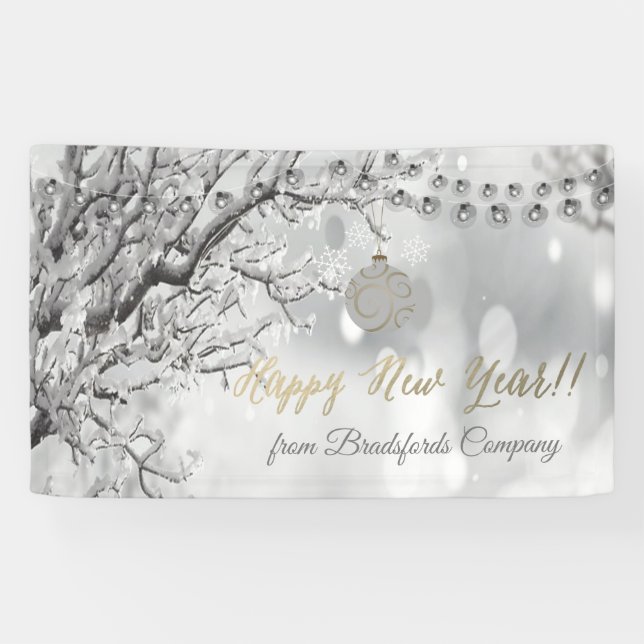 Frohes Neues Jahr , Winterwunderland, Weihnachtsba Banner (Horizontal)