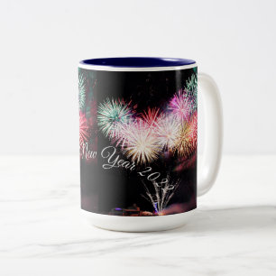 Frohes neues Jahr Zweifarbige Tasse