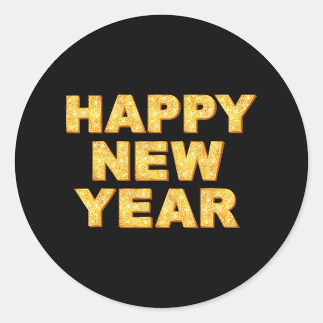 Frohes Neujahr 2024 Silvesterlieferungen für Party Runder Aufkleber (Vorderseite)